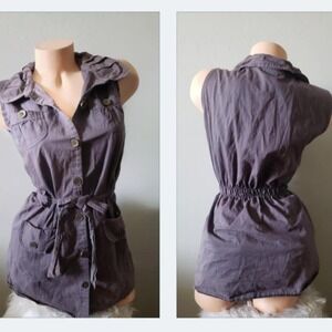 Gray button up dress